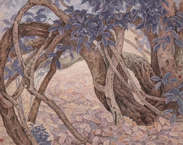 本次画展是金鸿钧从1953年进入中央美术学院附中学艺以来60年的回顾展,共约百幅。其中展示了一部分他在中央美院中国画系学习时的老作业,是在学院资料中翻出来的老画。 展览展示了他在三个不同时期的创作面貌:从1977年开始到80年代初期,他努力钻研传统技法,创作以传统题材为主,创作出了《万紫千红》等一批作品,当时广为展览出版,并为中国美术馆和北京市美协等单位收藏。 从1982年到1990年前,是他开始探索创新的第二时期,金鸿钧开始在日常生活中发掘新的题材,尝试花鸟与山水背景的结合,双勾与没骨并用,