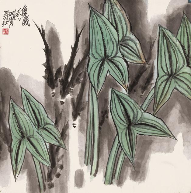 <h2 />《鱼戏图》</h2><p>作者：庄寿红</p><p>创作年代：1987</p><p>规格：68cm×68cm</p><p>品类：纸本设色</p>