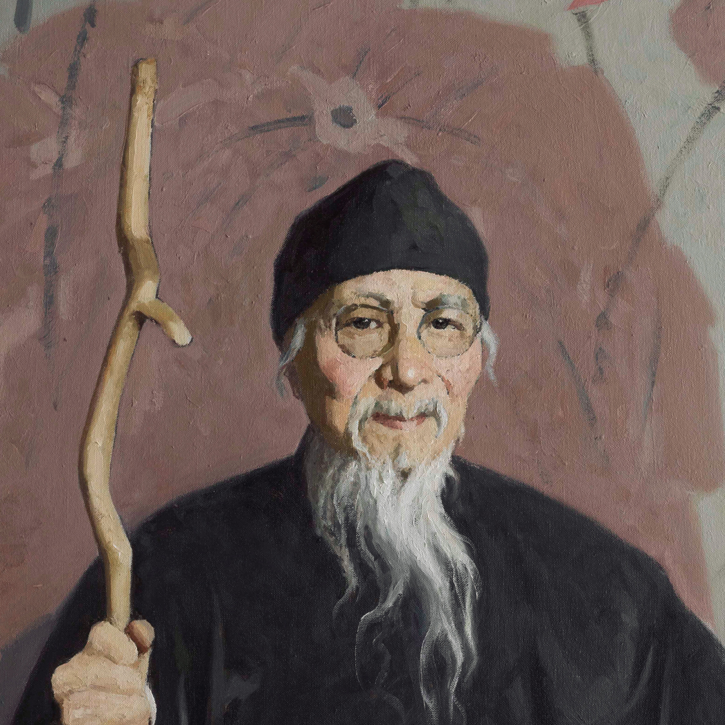 齐白石像 br />作者:靳尚谊 br />创作年代:2014 br />规格:80x100cm