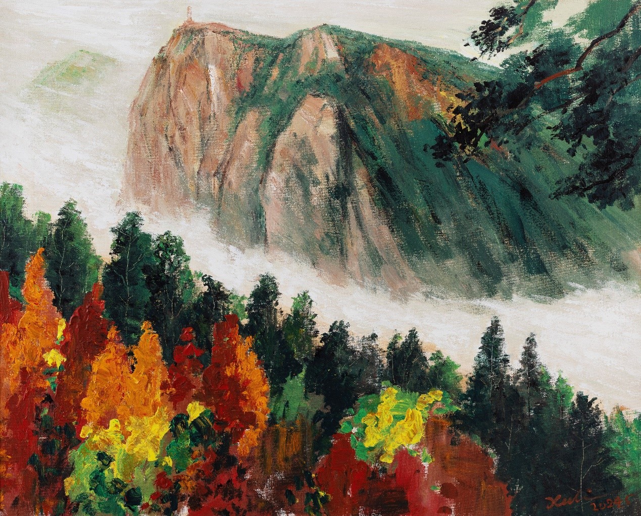 <h2>黄洋界</h2><p>作者：徐里</p><p>创作年代：2024年</p><p>规格：120cm×150cm</p>品类：布面油画</p>