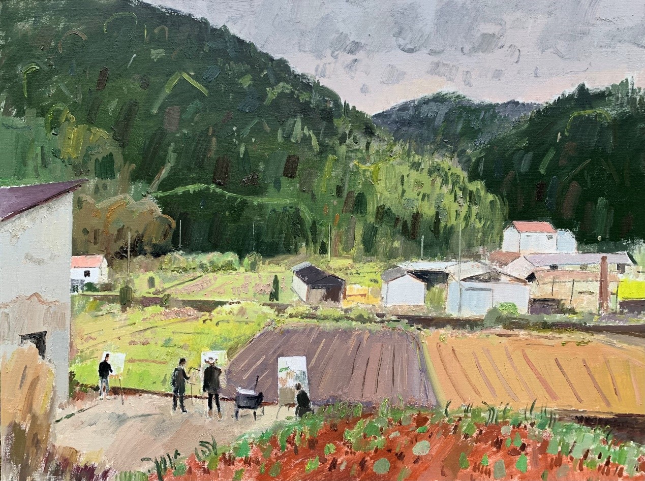 <h2>风景中的风景</h2><p>作者：朱春林</p><p>创作年代：2024年</p><p>规格：60cm×80cm</p><p>品类：布面油画</p>