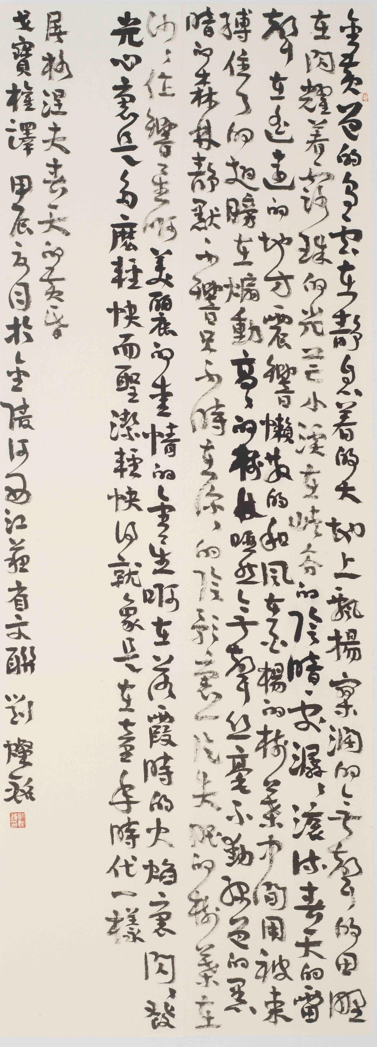 <h2>屠格涅夫 (俄罗斯) 《春天的黄昏》（戈宝权译）</h2><p>作者：刘灿铭</p><p>创作年代：2024年</p><p>规格：66cm×181cm</p><p>品类：书法</p>