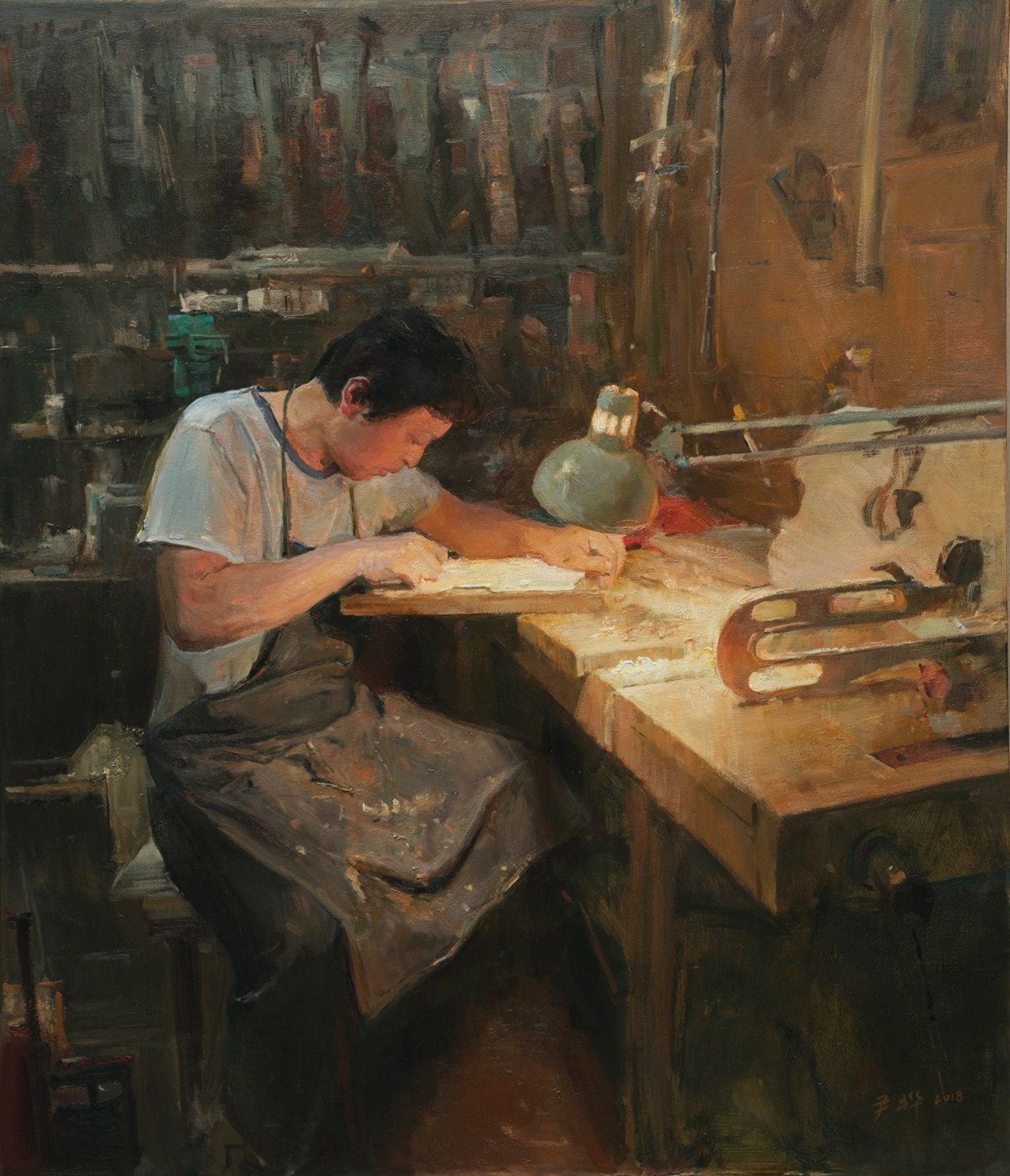 <h2>作坊之四</h2><p>作者：尹骅</p><p>创作年代：2021年</p><p>规格：143cm×115cm</p><p>品类：布面油画</p>