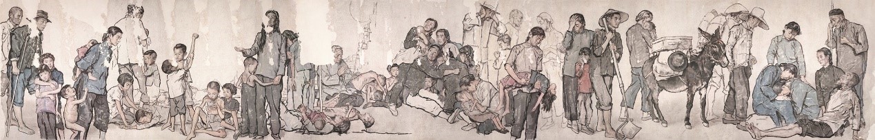 <h2>《流民图》</h2><p>作者：蒋兆</p><p>创作年代：1943年</p><p>规格：200cm×1202cm</p><p>品类：中国画</p>