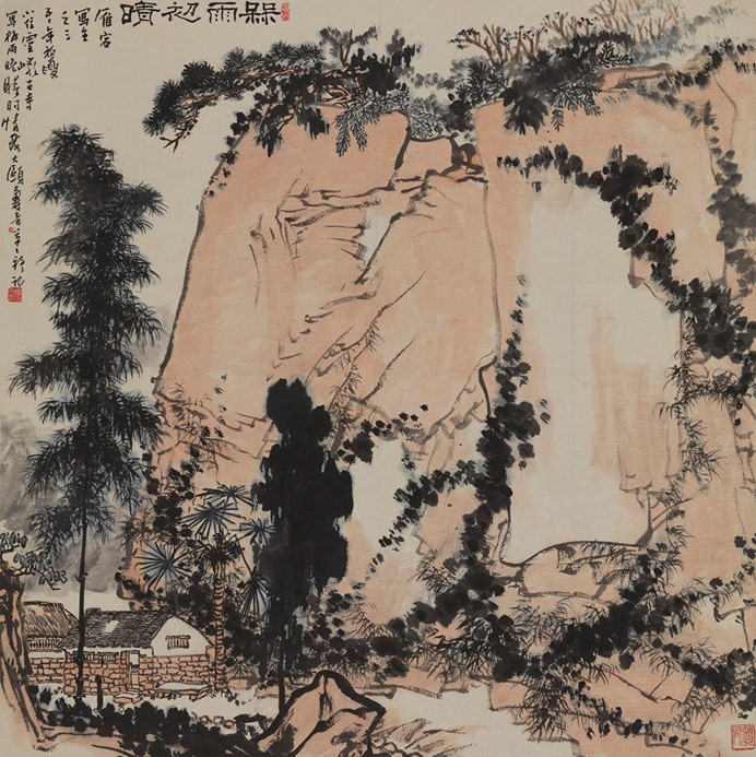 <h2>《梅雨初晴》</h2><p>作者：潘天寿</p><p>创作年代：1955年</p><p>规格：107cm×107.2cm</p><p>品类：中国画</p>