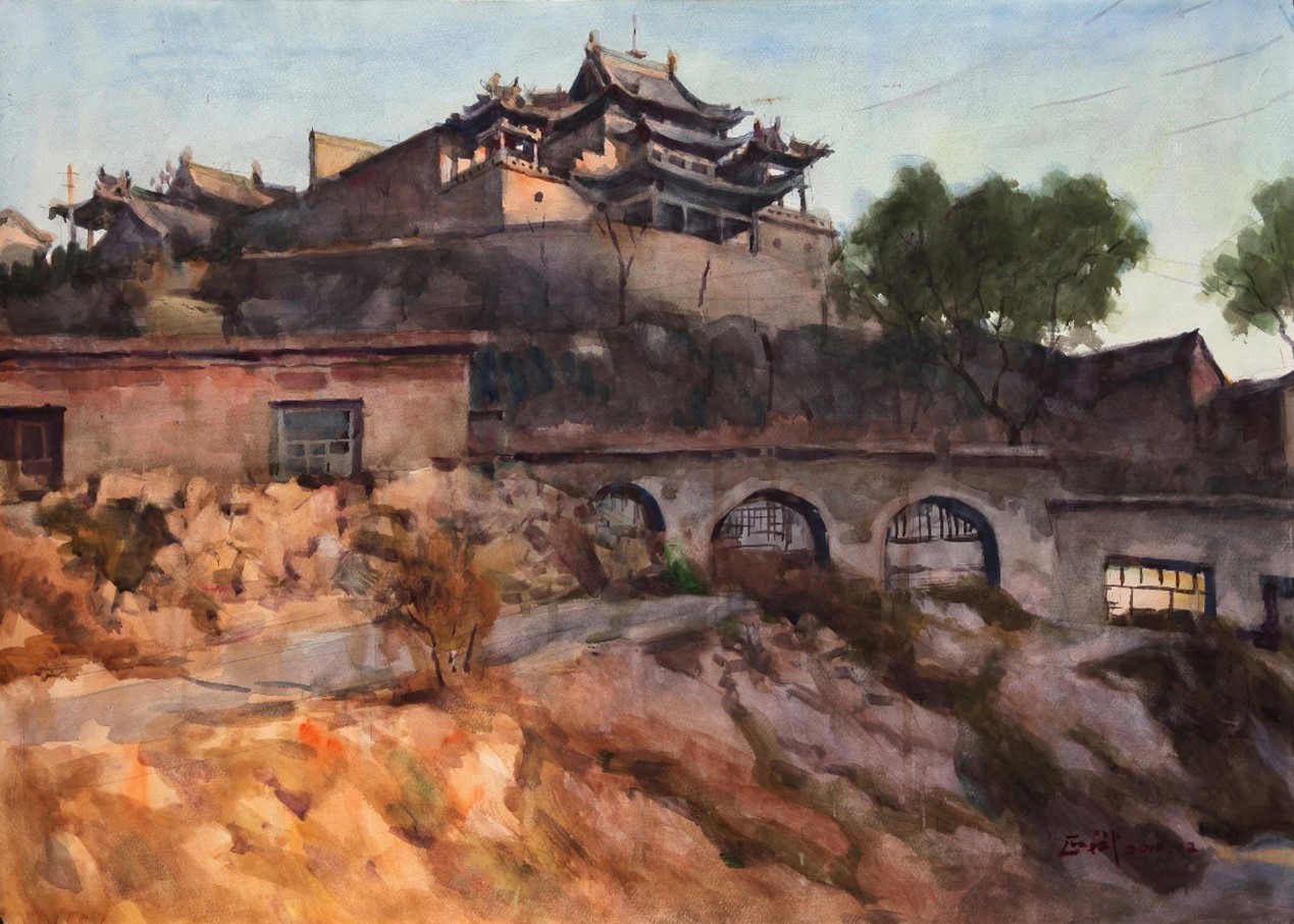 <h2>村口</h2><p>作者：吴正斌</p><p>创作年代：2012年</p><p>规格：76cm×54cm</p><p>品类：水彩</p>