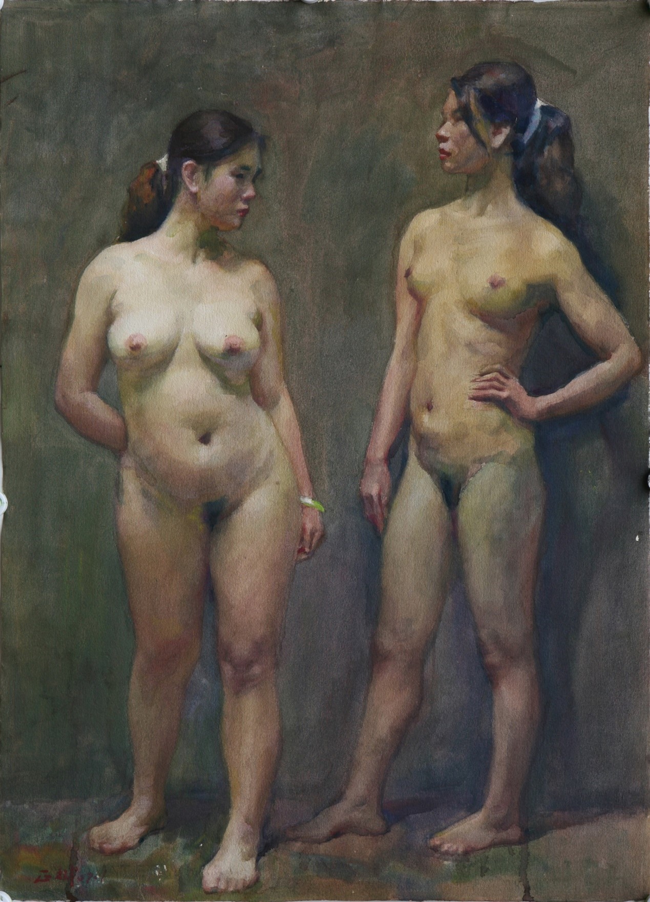 <h2>女双人体</h2><p>作者：吴正斌</p><p>创作年代：2007年</p><p>规格：76cm×54cm</p><p>品类：水彩</p>