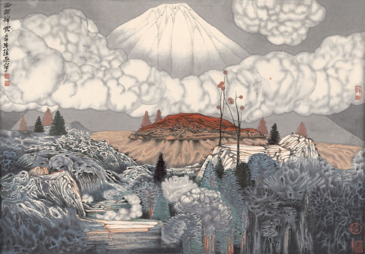 <h2>《西部祥云》</h2><p>作者：薛亮</p><p>创作年代：2002年</p><p>规格：31cm×43cm</p><p>品类：中国画</p>