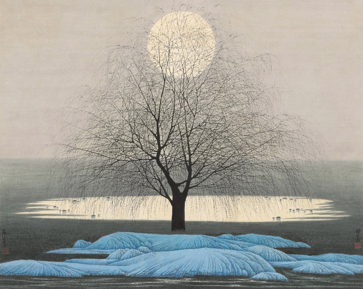 <h2>《静夜》</h2><p>作者：薛亮</p><p>创作年代：2002年</p><p>规格：95cm×119cm</p><p>品类：中国画</p>