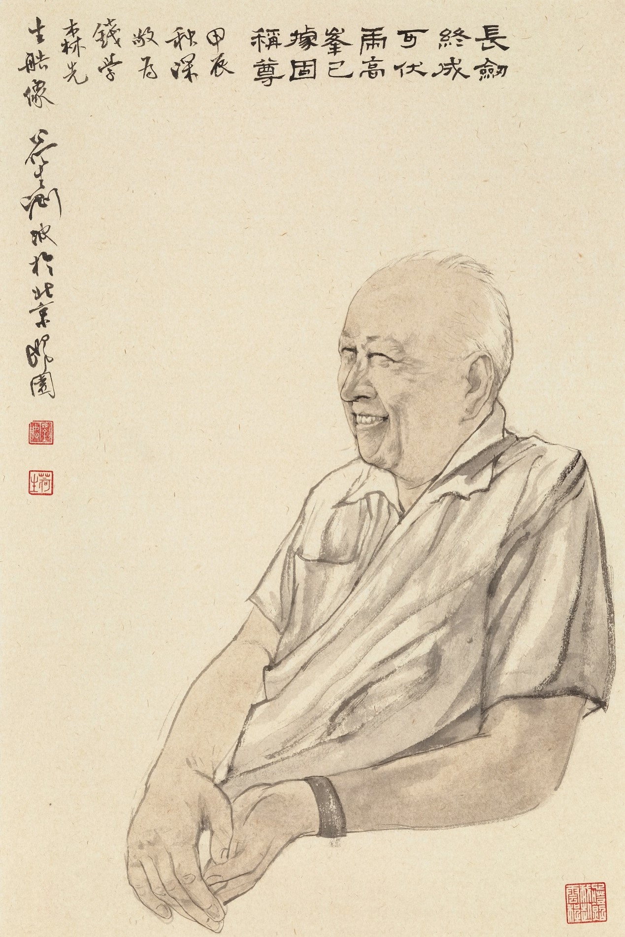 <h2>钱学森先生像</h2><p>作者：刘波</p><p>创作年代：2024年</p><p>规格：68cm×45cm</p><p>品类：纸本</p>