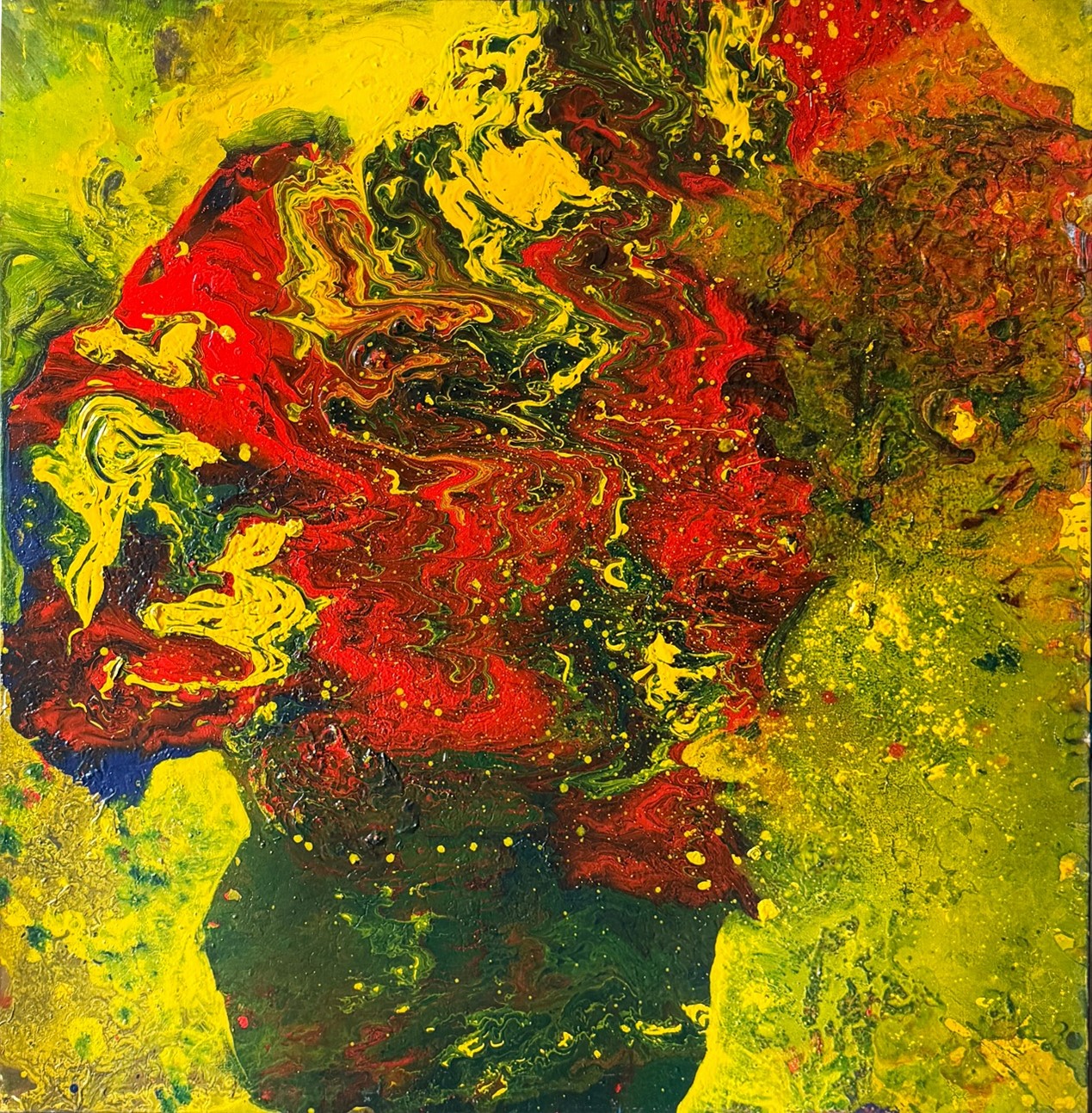 <h2>空中花篮1</h2><p>作者：周连华</p><p>创作年代：2017年</p><p>规格：120cm×120cm</p>品类：雨露麻布丙烯</p>