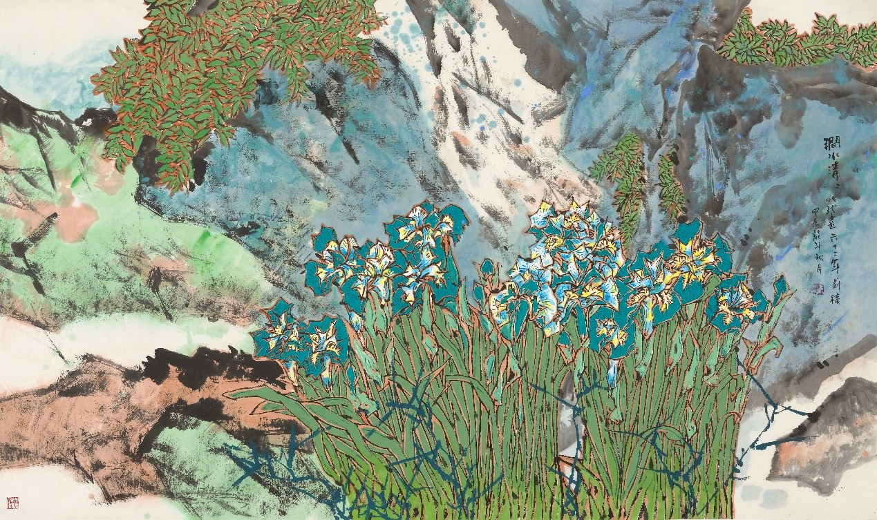 <h2>涧水清清</h2><p>作者：郭怡孮</p><p>创作年代：1962年初稿、2025年重画</p><p>规格：144cm×240cm</p><p>品类：中国画</p>
