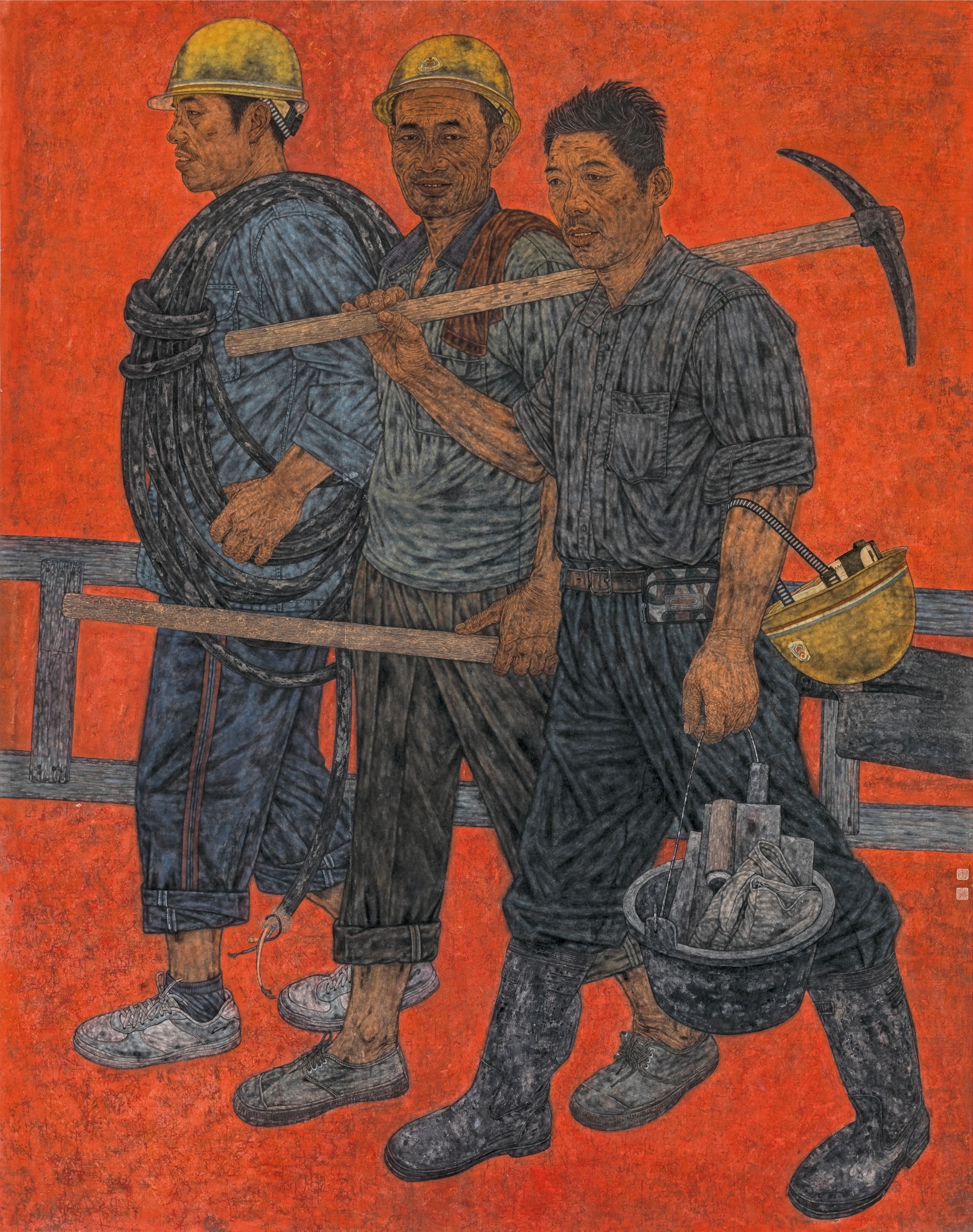 <h2>在路上</h2><p>作者：李传真</p><p>创作年代：2011年</p><p>规格：260cm×212cm</p><p>品类：纸本设色</p>